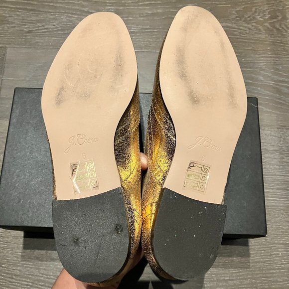 ⭐Host Pick⭐Beautiful and Rare J.CREW Metallic Rose Gold Crackled Leather Oxfords - Picture 4 of 5